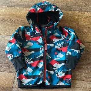 Polarn O. Pyret Colorful Hooded‎ Soft Shell Zip Up Winter Jacket Baby Size 9-12m